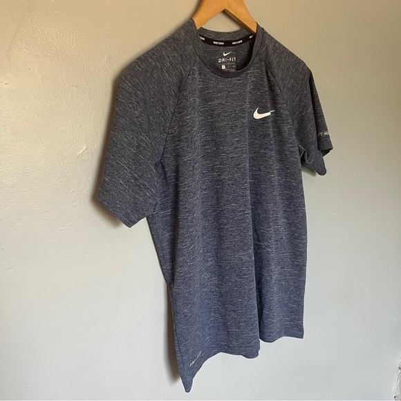 Nike Men's Dri-FIT UPF 40+ Hydroguard Swim Tee (Small, Blue Grey Heather) - Picture 2 of 8
